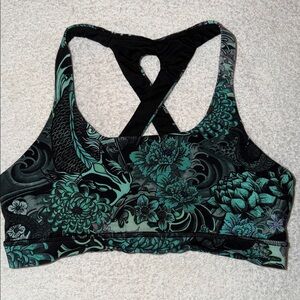 lululemon athletica Time To Sweat Memior Multi Green Racerback Sports Bra W2ATIS